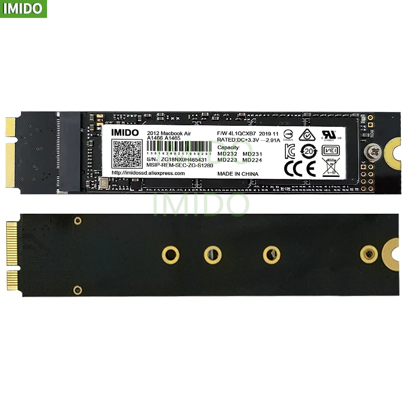 Novo 256GB SSD Za leto 2012 Macbook Air A1465 A1466 Md231 Md232 Md223 Md224 Pogon ssd MAC SSD