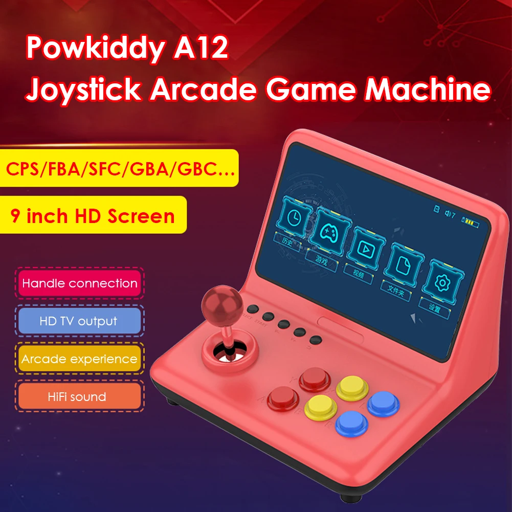 POWKIDDY A12 9 inch Arkadna Palčko Igralno Konzolo 32GB 2000 Igre Stick igre na Srečo, Video Predvajalnik, 1024*600 Ločljivost Igralne Konzole