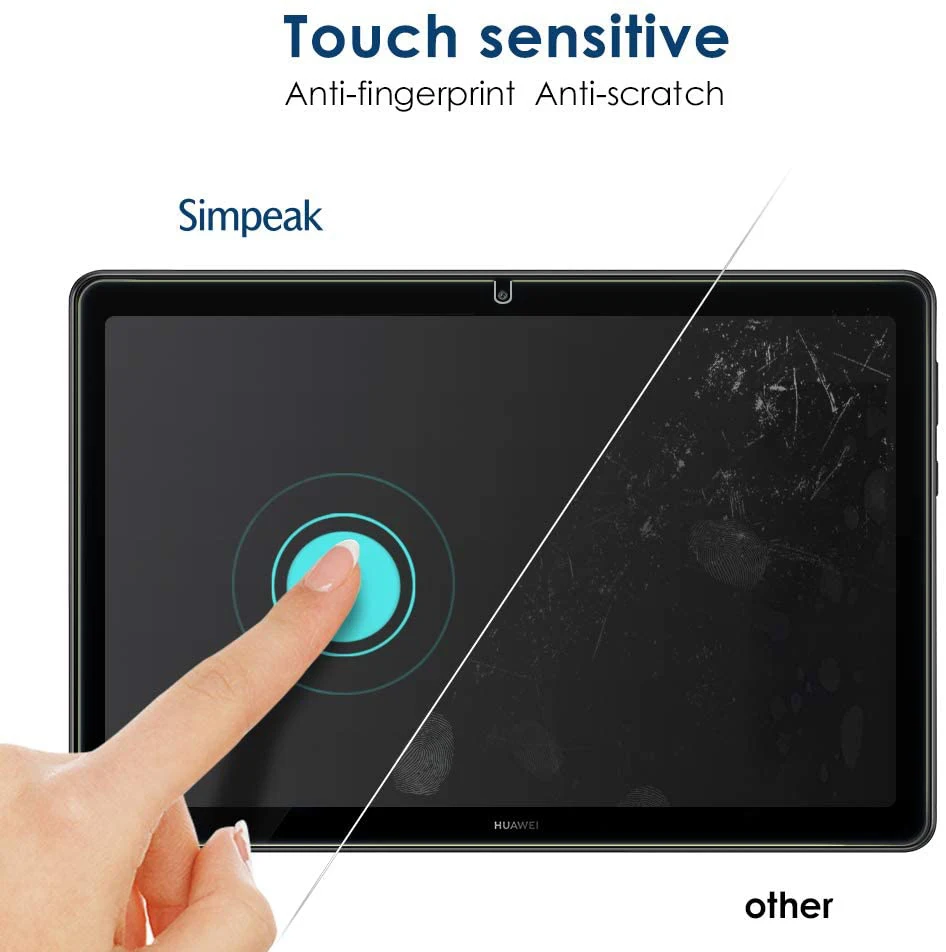 Tablični Kaljeno Steklo Screen Protector Kritje za Huawei MediaPad T5 10 10.1 Palčni Zaščito za Oči Anti-Fingerprint Kaljeno Film