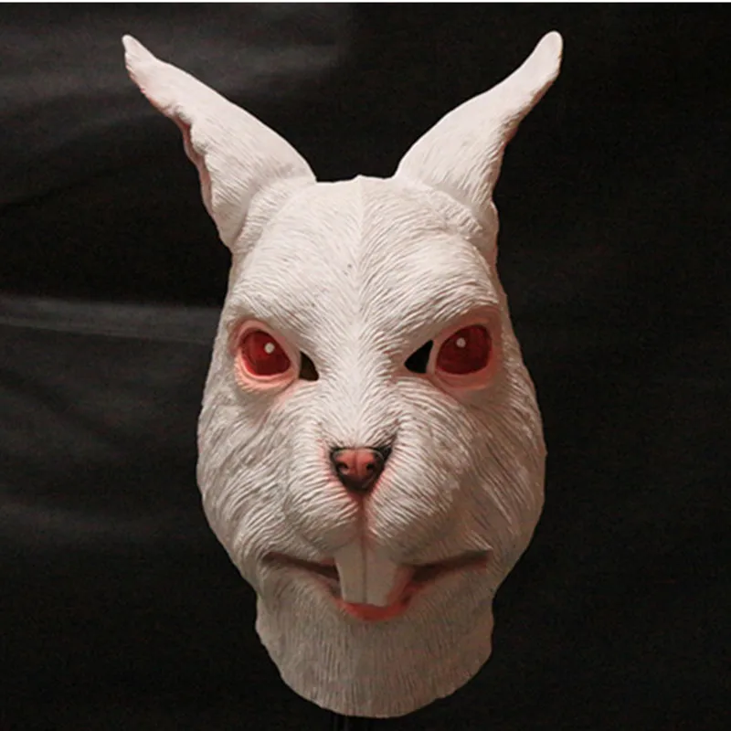Vroče Prodajo Halloween Živali Stranka, Cosplay Grozljivo Srčkan Beli Kostum Zajec Masko
