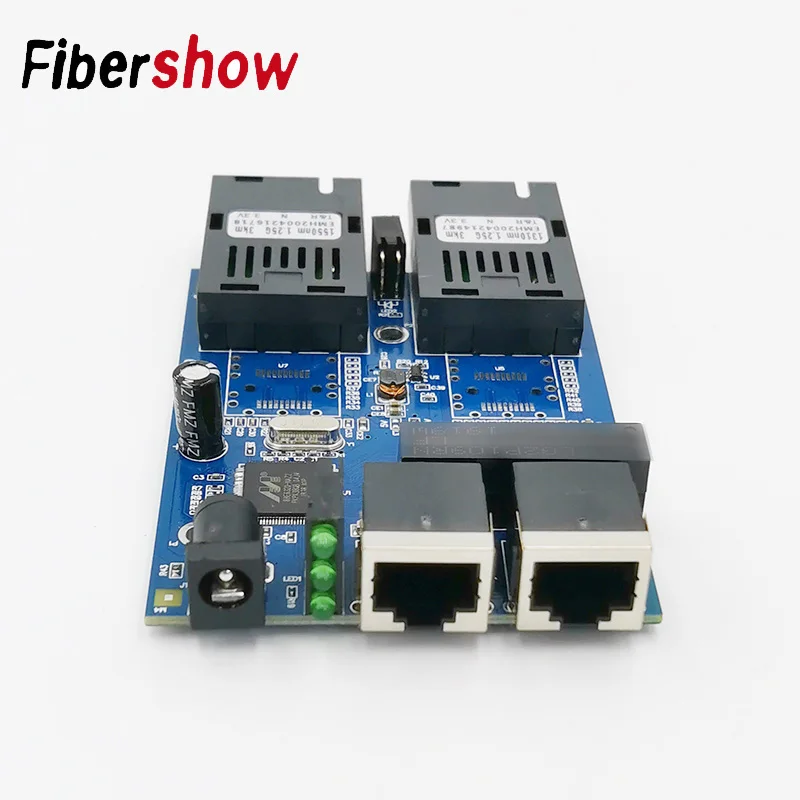 Gigabit Ethernet vlaken stikalo 2 RJ45 UTP 2 SC optični Optični Mediji Pretvornik 2SC 2RJ45 Ethernet 10/100/1000M PCB 1PCS