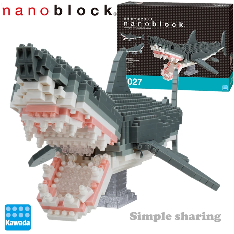 Nanoblock Živali DX Veliki Beli morski Pes NBM-027 680pcs Diamond gradniki Ustvarjalne Mini Opeke Igrača Za Otroke, Zbirateljstvo