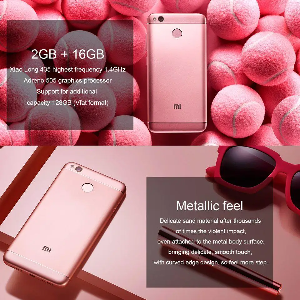 Xiaomi Redmi 4X Globalni Rom 4g 64 g Pametni telefon Za Starega Človeka, 1280 x 720 slikovnih Pik HD Zaslon Snapdragon 435 Uporablja