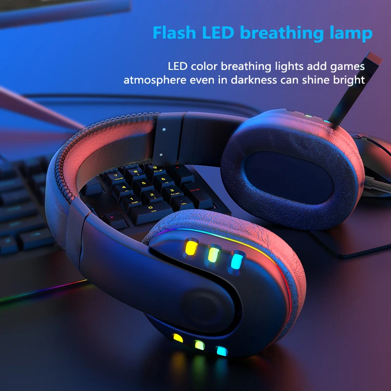 Pisane lučke LED Računalnik Slušalke Gaming Slušalke z Mikrofonom Žično Igralec Slušalke Stereo Čelade Slušalke za Prenosni RAČUNALNIK