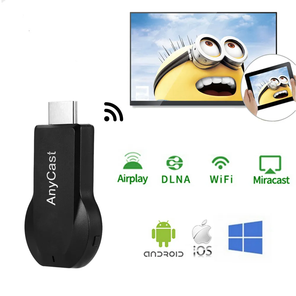 Anycast M2 Plus Miracast TVStick Adapter MirrorScreen Wifi Zaslon Ogledalo ReceiverDongle Brezžični HDMI-compatiblefor Ios Andriod