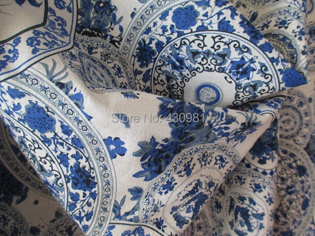 Ploščo vzorec bombaž perilo šivanje obrti materiala domov dekoracijo Kitajski modro bele tkanine