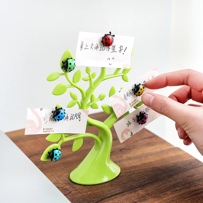Vanzlife Ustvarjalne srečen drevo ladybug magneti foto posnetek opombe mapo, hladilnik, mikrovalovna magnetne nalepke