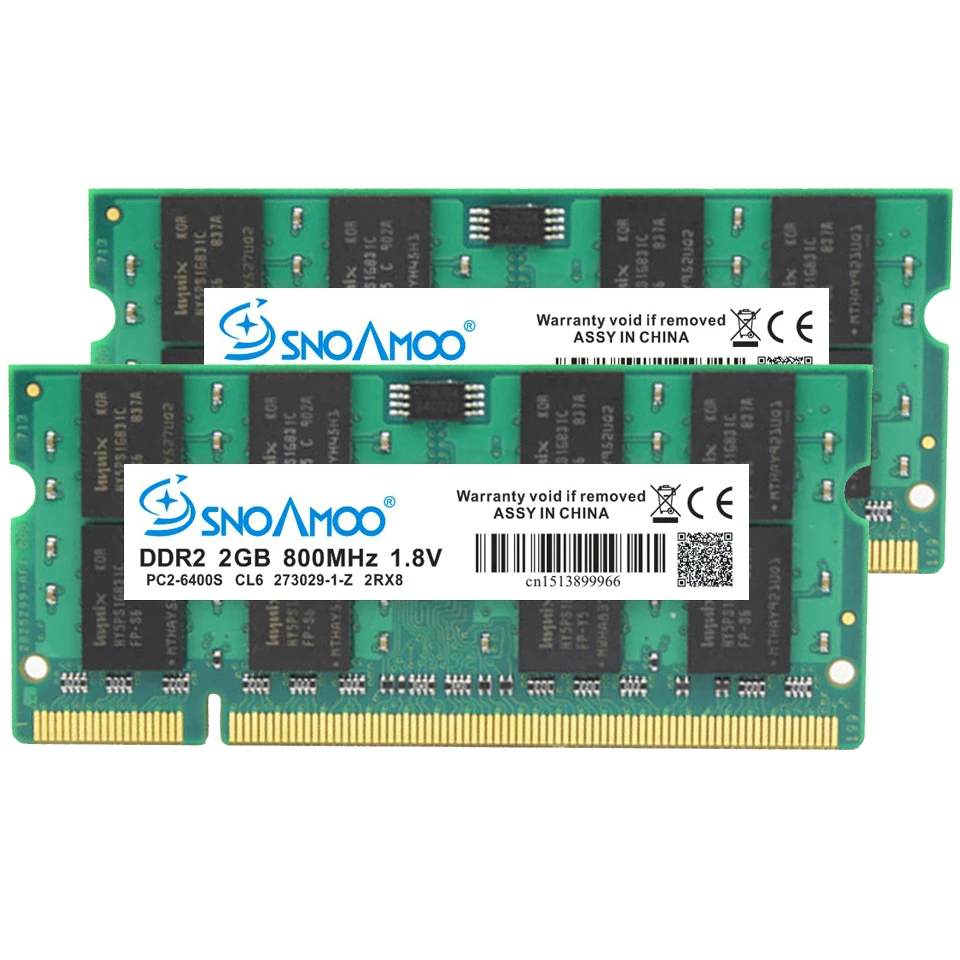 SNOAMOO Laptop Ram DDR2 2x2GB 667MHz PC2-5300S CL5 800MHz PC2-6400S CL6 S0 DIMM 1G Prenosni Pomnilnik Doživljenjska Garancija
