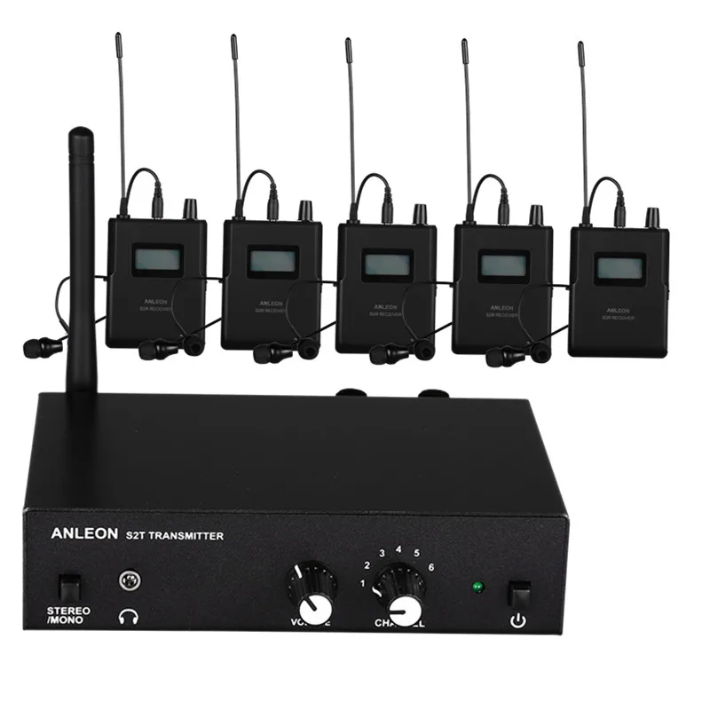 Za ANLEON S2 UHF Stereo Brezžični Monitor Sistem 670-680MHZ 4 Frekvence Strokovno Digitalni Stopnji in-Ear Monitor Sistem