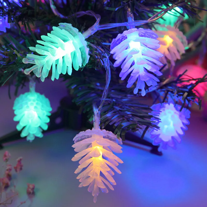 LED Big Šišarkast Sadje Niz Luči Pravljice Garland Okraski za Božično Drevo Soba Valentinovo Baterije poroko svetlobe vrt