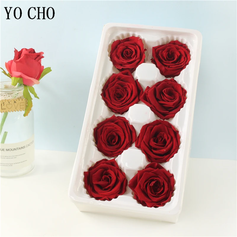 YO CHO Umetno Cvetje Rose Artificielle 4-5 CM Konzervirane Večno Vrtnice Polje Newyear valentinovega Darila za Vedno, Večno Rose
