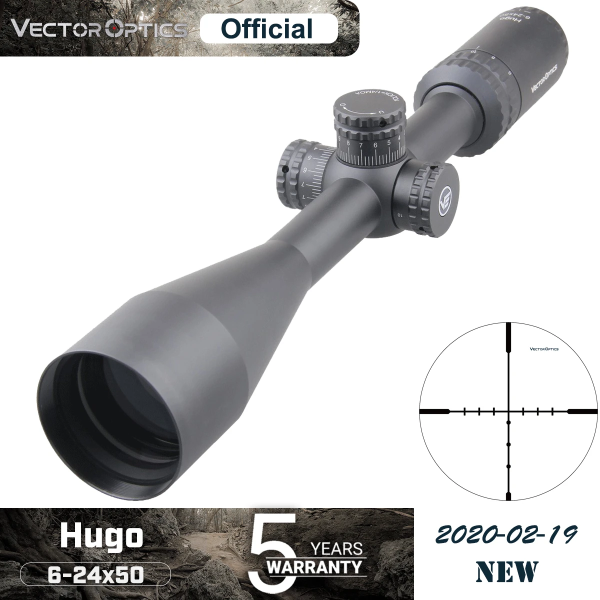 Vector Optics Hugo 6-24x50 Lov Riflescope 1 cm 25.4 mm Optični Puška Področje BDC Reticle Ustreza .22WMR & .308win Šok Dokaz
