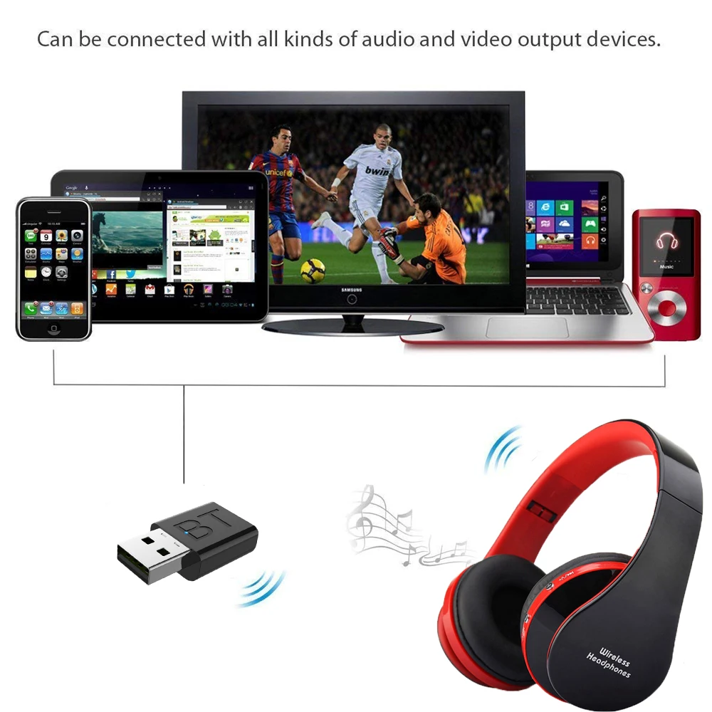 Brezžične Slušalke TV usb Connection Kit Lahki Vključuje Televison Avdio Oddajnik Adapter - Idealen za Zasebno Gledal