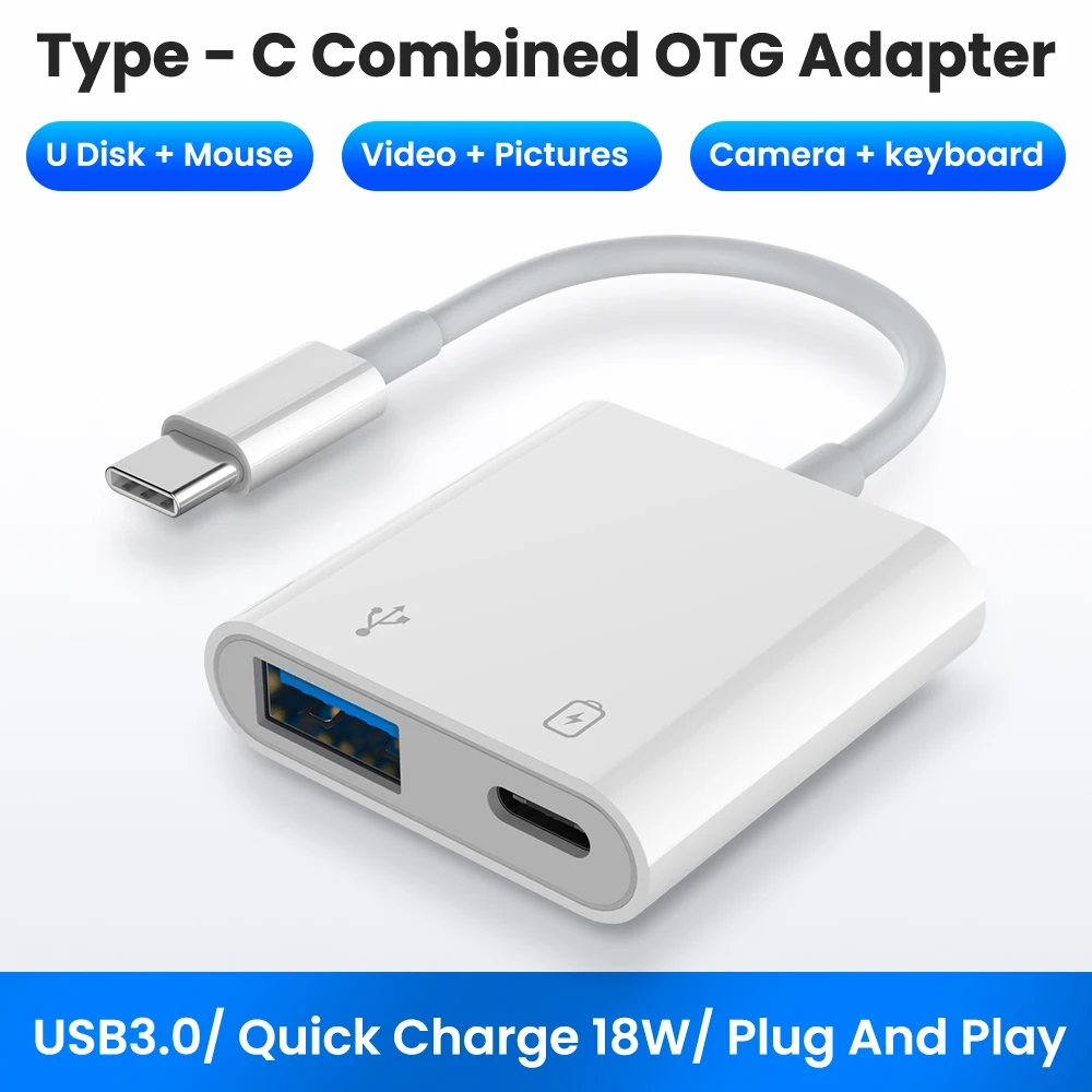 Tip-C OTG Adapter napajalnik USB 3.0 Mobilni Telefon Zunanji U disk Pretvornik Dva-V-Enem Kabel