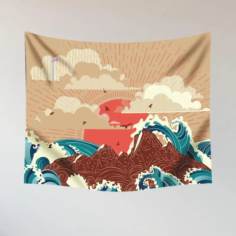 Japonski odejo big tapiserija, morje, sonce sončni svetlobi val kita arowana steni visi tkanine bohemian posteljo boho doma dekor tapiserija
