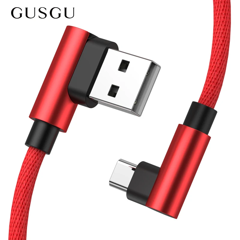 GUSGU Original Micro USB Kabel za 90 Stopinj Upogib Kabla 2.4 Hitro Polnjenje Žičnih Mobilni Telefon Sinhronizacijo Podatkov Kabel Za Samsung Android