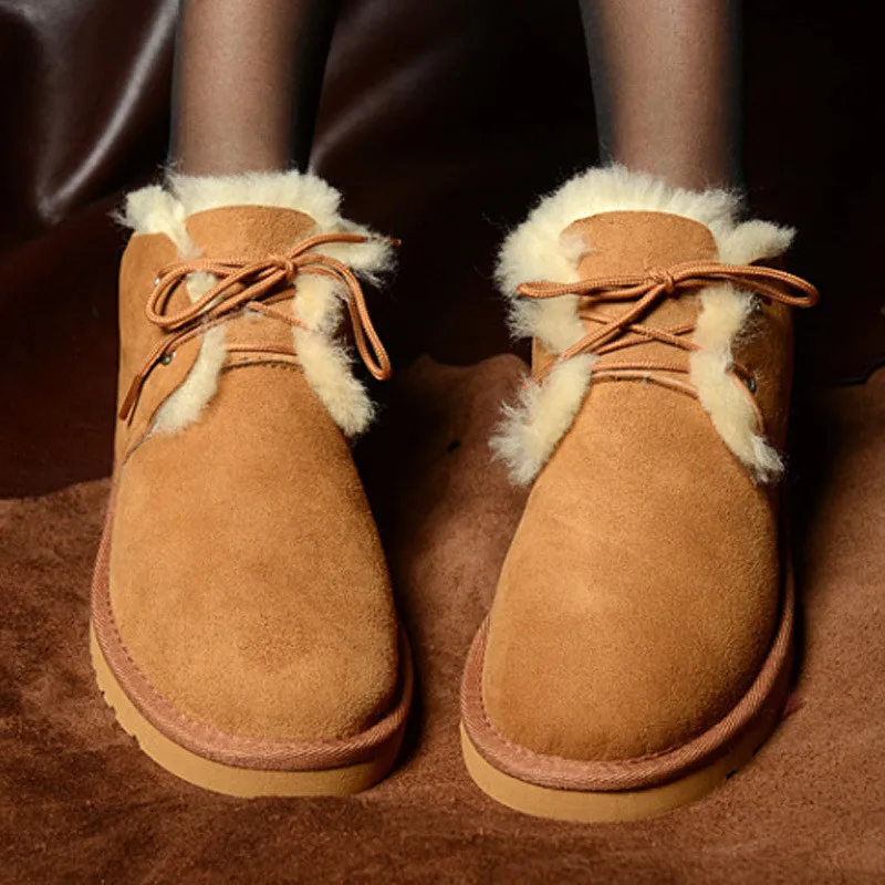 Moda Pravi Volne Prave Ovčje Usnje Ženske Snow Škornji Naravnega Krzna Sneg Škornji Tople Volne ženski Zimski Škornji