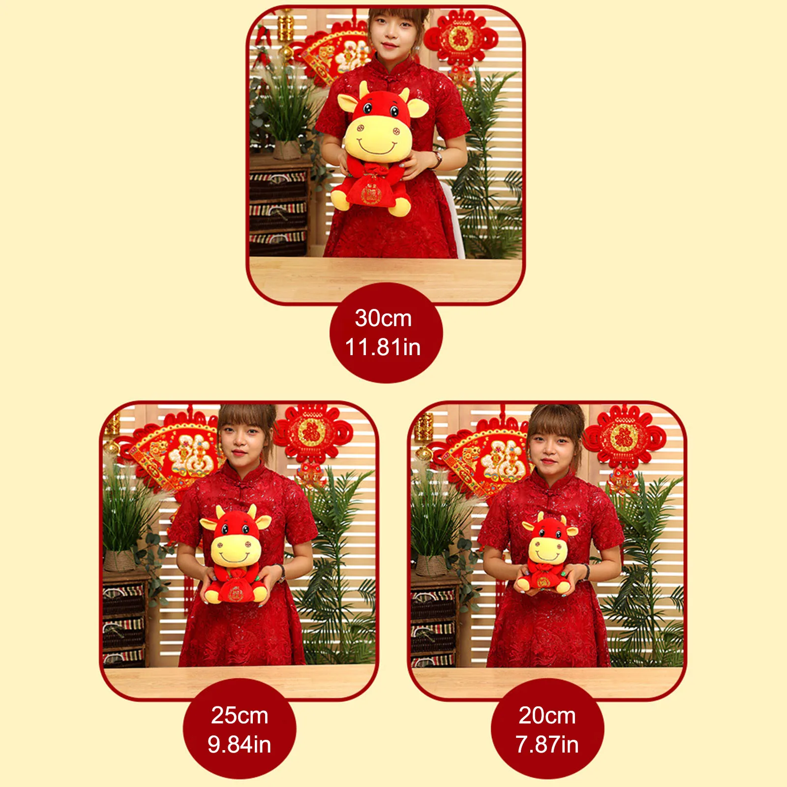Kitajski Zodiak Ox Polnjene Lutka Ox Goveda Plišastih Igrač Mleka Krave Lutka 2021 Kitajska Pomlad Festival Domov Dekoracijo Srčkan Plišastih Ragdoll