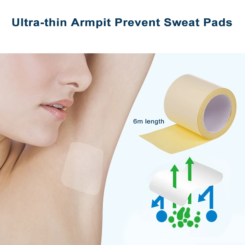 1 Roll Razpoložljivi Pazduho Preprečevanje Znoj Blazine Pregleden pod Pazduho Suho Deodoranta Nalepke, Ultra-tanek Suhi Nalepke