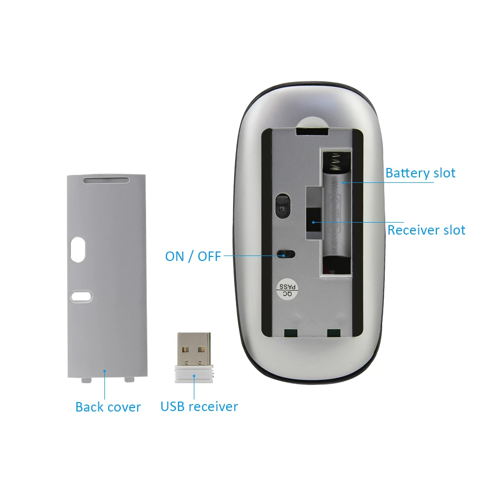 Optična USB 2.4 G Brezžična Računalniška Miška Magic Mouse Ergonomska Arc Touch Ultra Slim Mause Majhen USB 3D Miši Za Računalnik Prenosnik