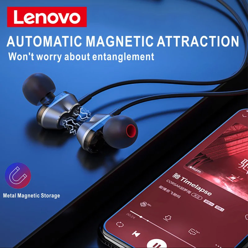 Original Lenovo QE66/XE66 V5.0 Brezžična tehnologija Bluetooth Neckband Slušalke Štirimi Zvočniki HI-fi Stereo Magnetno V uho Športne Slušalke