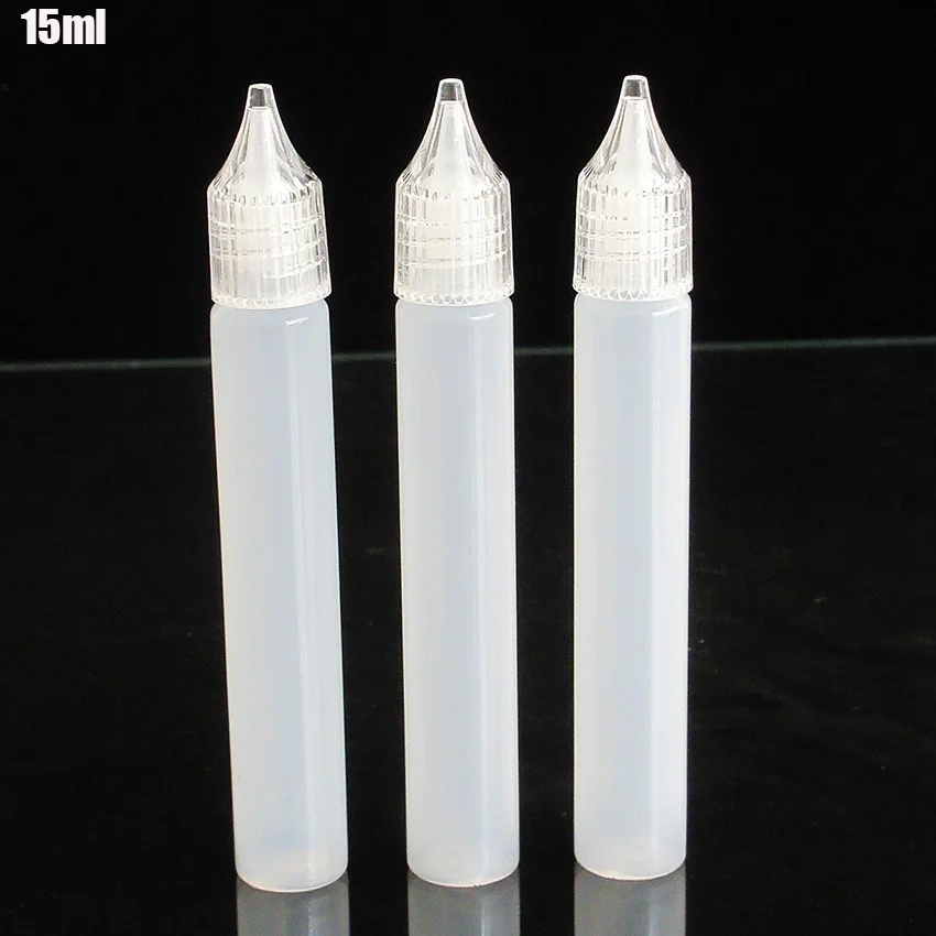 10PCS X 10 ml 15ml 30ml Pero Kapalko Steklenice Prazne Plastične Oči Tekoče E Sok Stisljiv Posode s Kristalno Skp + Mini Lijak