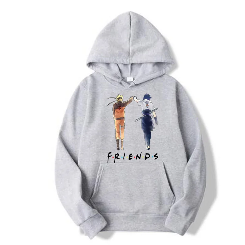 Naruto Uzumaki Prijatelji Natisnjeni Sweatershirt Hoodie Unisex Dolg Rokav Vrhovi Priložnostne