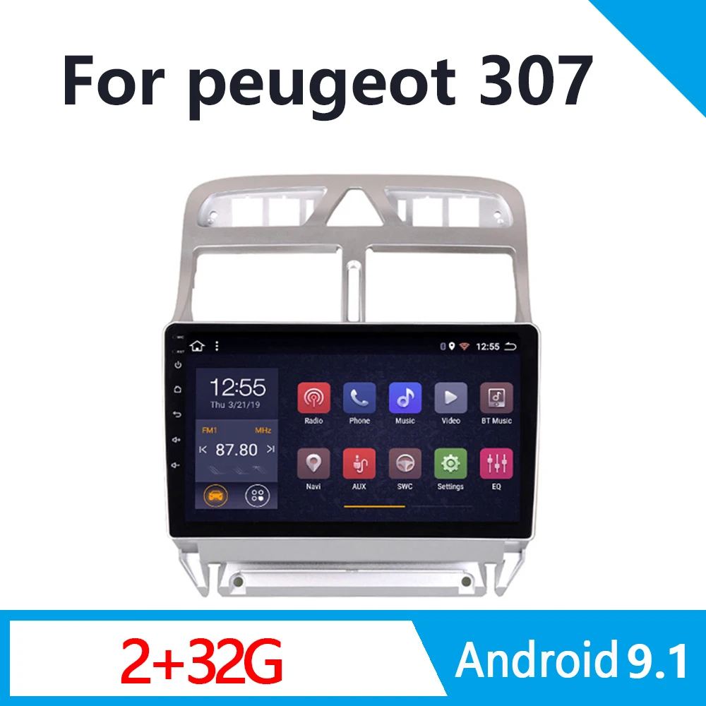 Autoradio 2din Android 9.1 avto multimedijski predvajalnik za Peugeot 307 307CC 307SW 2002-2013 avto radio, WiFi, GPS navigacija Bluetooth