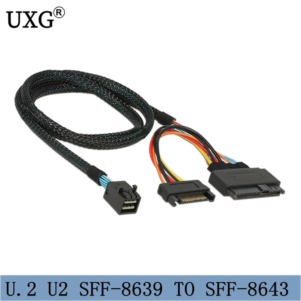 U. 2 U2 SFF-8639 NVME PCIe SSD Kabel za Mainboard Intel SSD 750 p3600 p3700 M. 2 SFF-8643 Mini SAS HD Kabel 50 cm