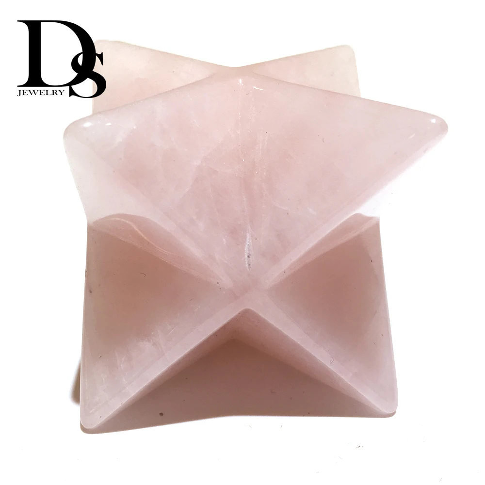 4 cm Naravnih Pink Rose Quartz Merkabah Nihalo Kristali Kamni Merkaba Zvezde Obesek Nakit Ogrlica Zdravilno Energijo, Minerali