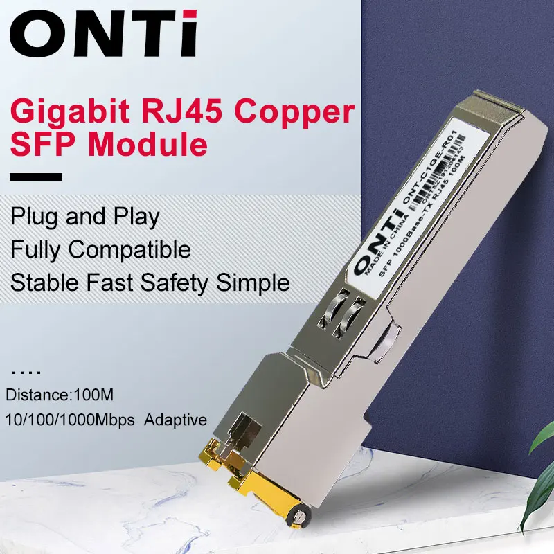 ONTi RJ45 Gigabit SFP Modul 1000Mbps SFP Baker RJ45 SFP Modul, Sprejemnik, Združljiv za Cisco/Mikrotik Ethernet Stikalo