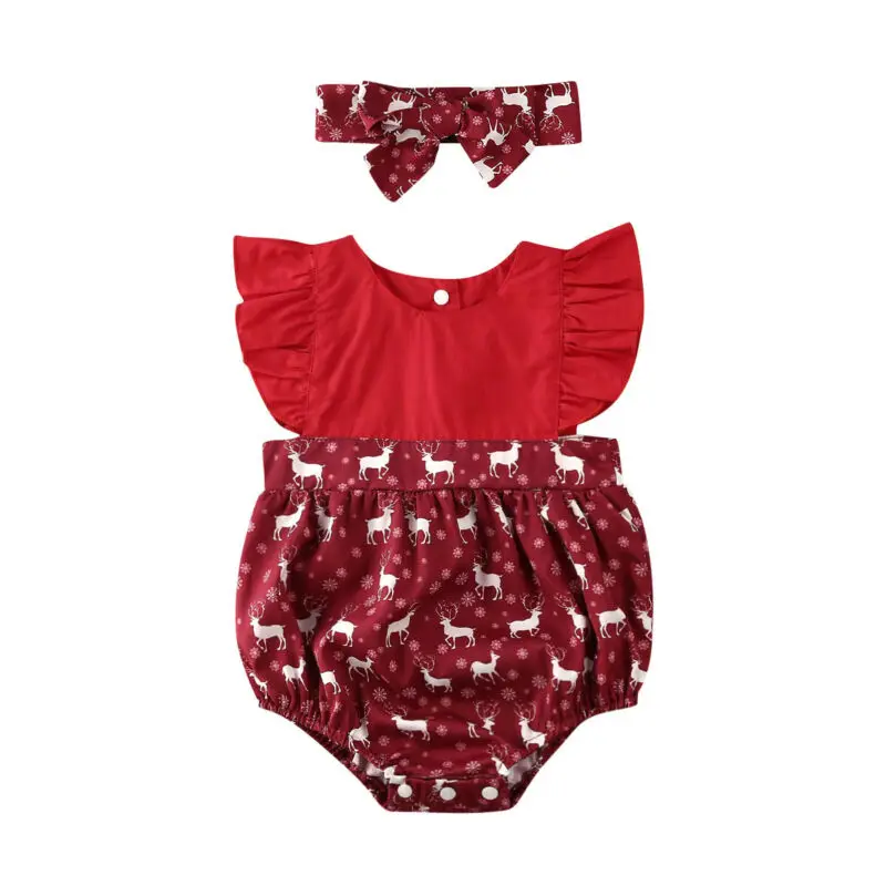 Poletje Malčka Malčke Baby Girl Oblačenja Božič Jumpsuit Romper Obleka, Bombažna Oblačila