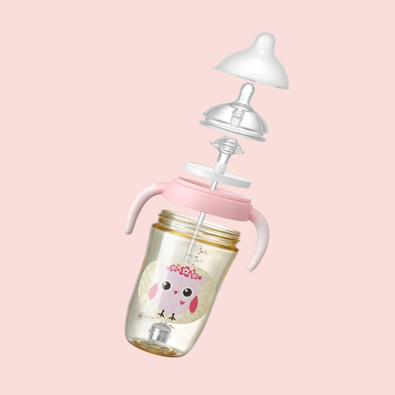 VALUEDER Vroče Prodaje baby steklenice 2019 Nov Prihod Edinstven Design PPSU Slame Hranjenje Steklenički z Ročajem