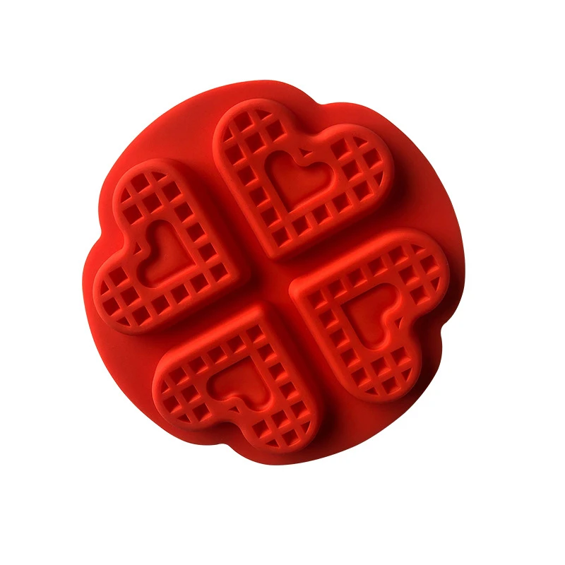 DIY 4-Imajo Srce Oblika Vaflji Silikonsko Plesni Muffin Torto Vaflji Plesni Pekarna Orodja za Peko Peciva Orodja K393