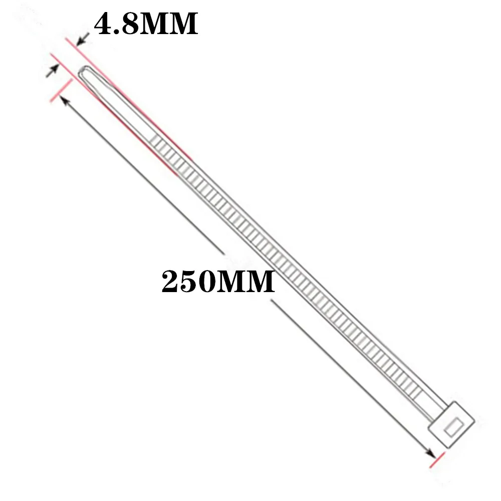 5x250mm samozaporne Najlon Kabel Zip Vezi 100 kozarcev Plastičnih Kabel Zip Kravato Odobren Zanke Zaviti Vežejo Vezi Black & White