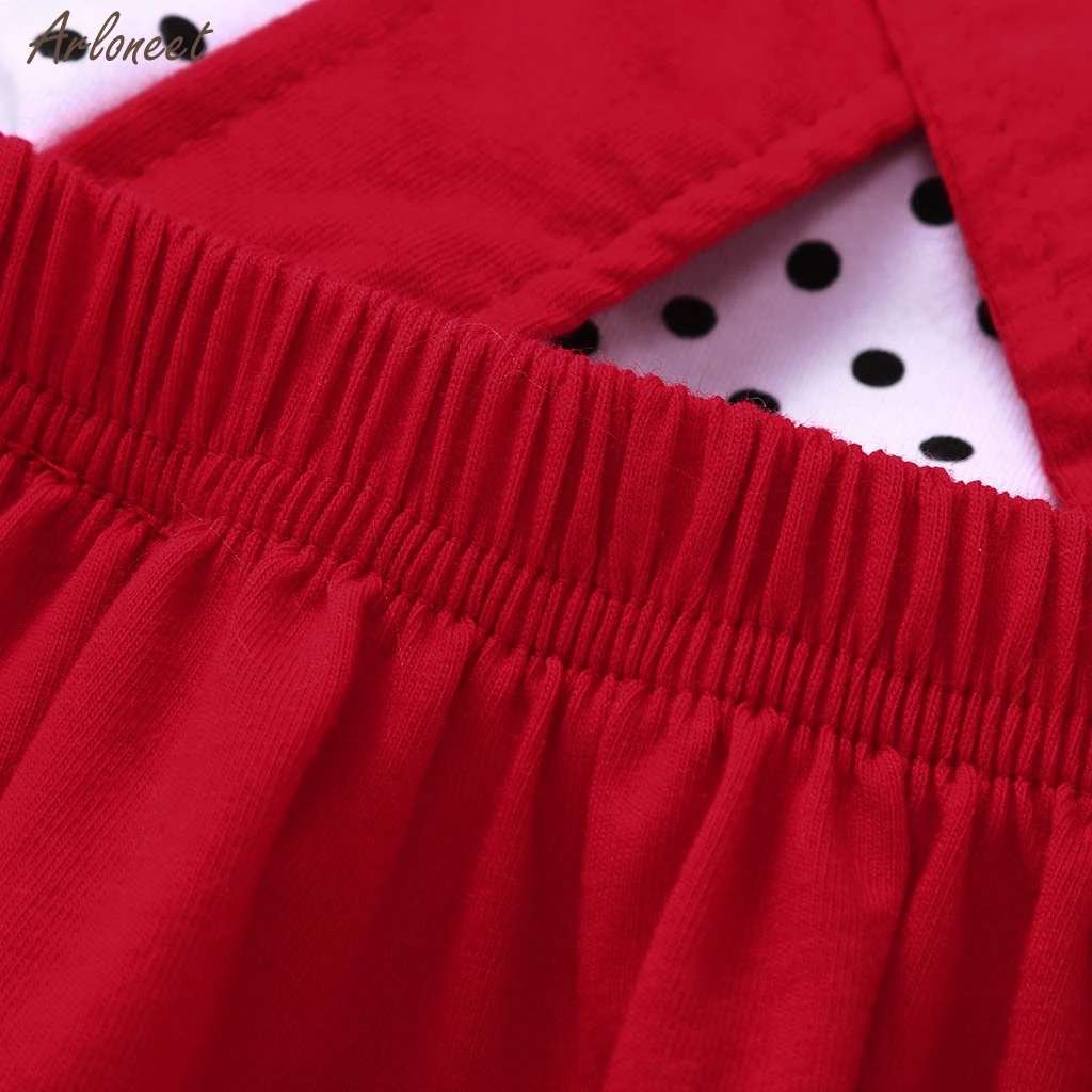 Malčka Otroci Baby Dekleta Valentinovo Pika v obliki Srca Vrhovi Suspender Krila Dekleta Obleke Nastavite 2020 Pomlad Poletje Moda