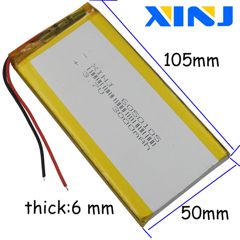 XINJ 3,7 V: 3000 mAh Li litij-polimer baterija lipo celico 6050105 Za Moč banka E-knjige PDA SREDI PSP Igralec napravi IPTV Tablet PC
