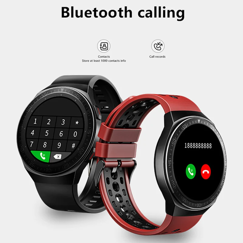 Bluetooth Klic Pametno Gledati Moški Ženske Glasbe Za Nadzor Predvajanja Glasbe Poln Na Dotik Krog Smartwatch Srčni Utrip Fitnes Tracker Watch