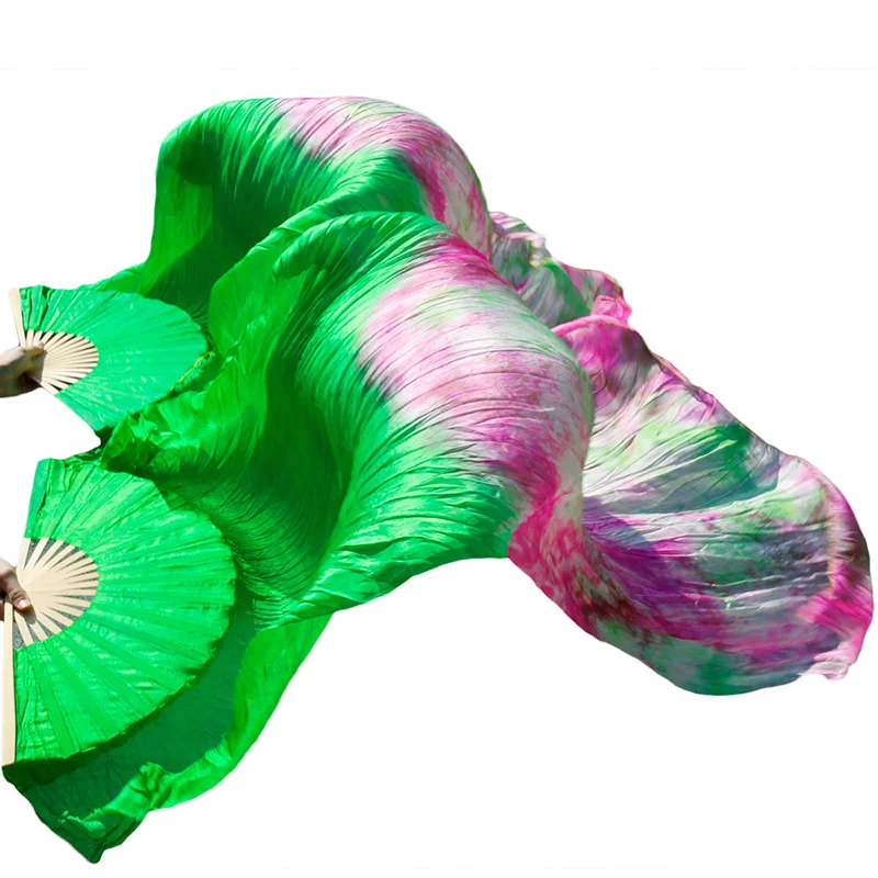 Ples trebuh Fan Bambusa Rebra Naravne Svile Stopnji Uspešnosti Rekviziti Dye Ljubitelje Ženske Ples Trebuh Svile Fan Barvno mešanje