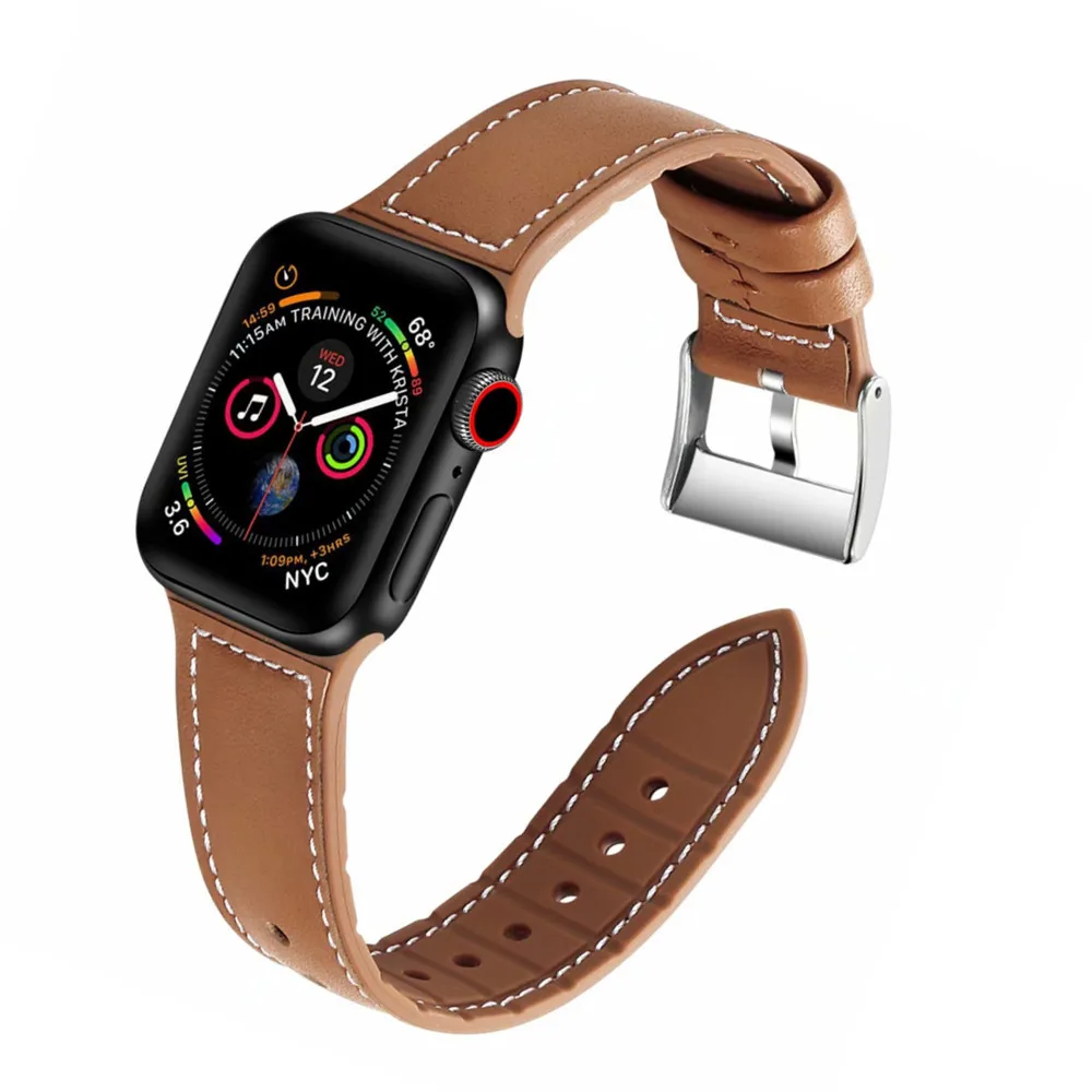 Pravega Usnja band za Apple watch trak 44 mm 40 mm iWatch band 38 mm 42mm silikonski watchband zapestnica apple ura 5 4 3 2 44 38