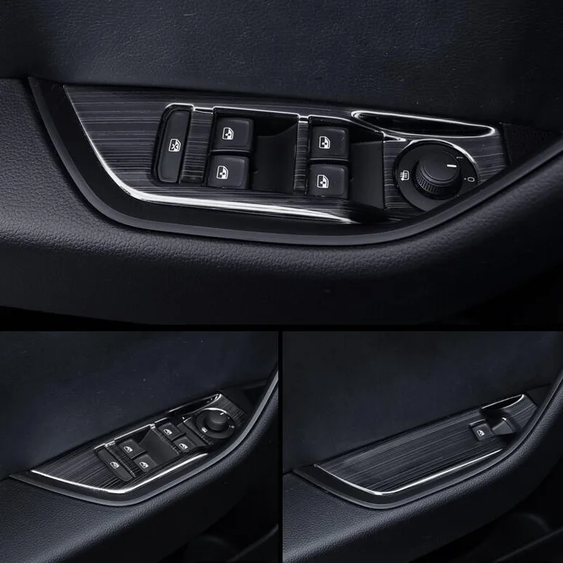 Tonlinker 4 Kos Avto Styling iz nerjavnega jekla, vrata, okna dvigalo gumb Kritje Primera Nalepke Za VW ŠKODA ODLIČNO 2016-17 Dodatki