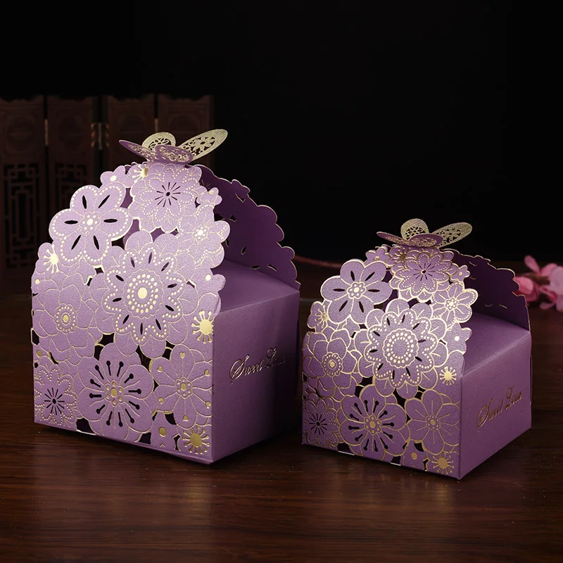 30pcs/veliko korejski Style Candy Škatla za Shranjevanje S Metulj Čokolada Polje Za Goste Votlih Prevoz Poročno darilo Pakiranje Organizator