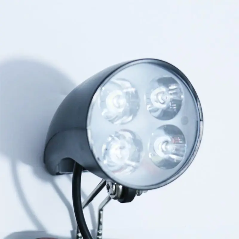 36V 48V eBike Svetlobe Skuter Lučka Električnega Kolesa 4 LED Sprednji Žarometi Ultra-Bright Pozornosti s Rog