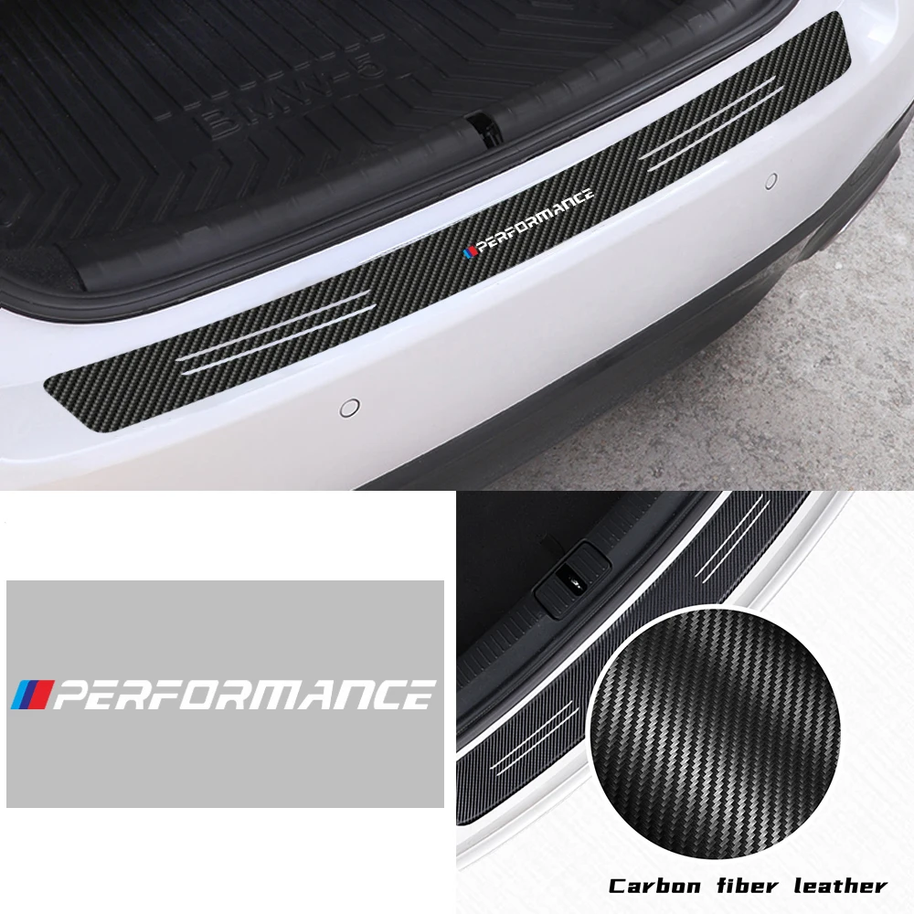Ogljikovih Vlaken M performance emblem Prtljažniku Avtomobila Zadnji Odbijač Zaščitnik Nalepke Za bmw E34 E36 E60 E90 E46 E39 E70 F10 F20 F30 X5 X6