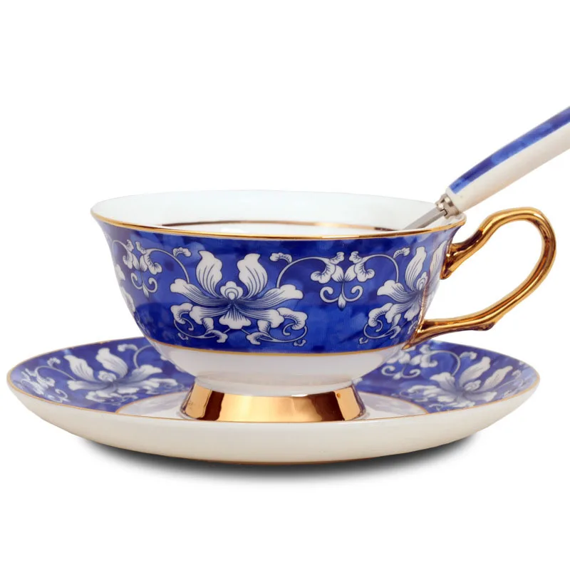 GLLead Kitajski Slog Modre In Bele Porcelanaste Čaj Skodelica Krožnik In Zgornji Razred Keramične Skodelice Kave Kitajska Celadon Teacup Set