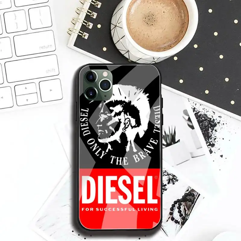 Italijanske luksuzne blagovne znamke Diesel Telefon Primeru Kaljeno Steklo Za iPhone 12 max pro mini 11 XR Pro XS MAX 8 X 7 6S 6 Plus SE 2020 primeru