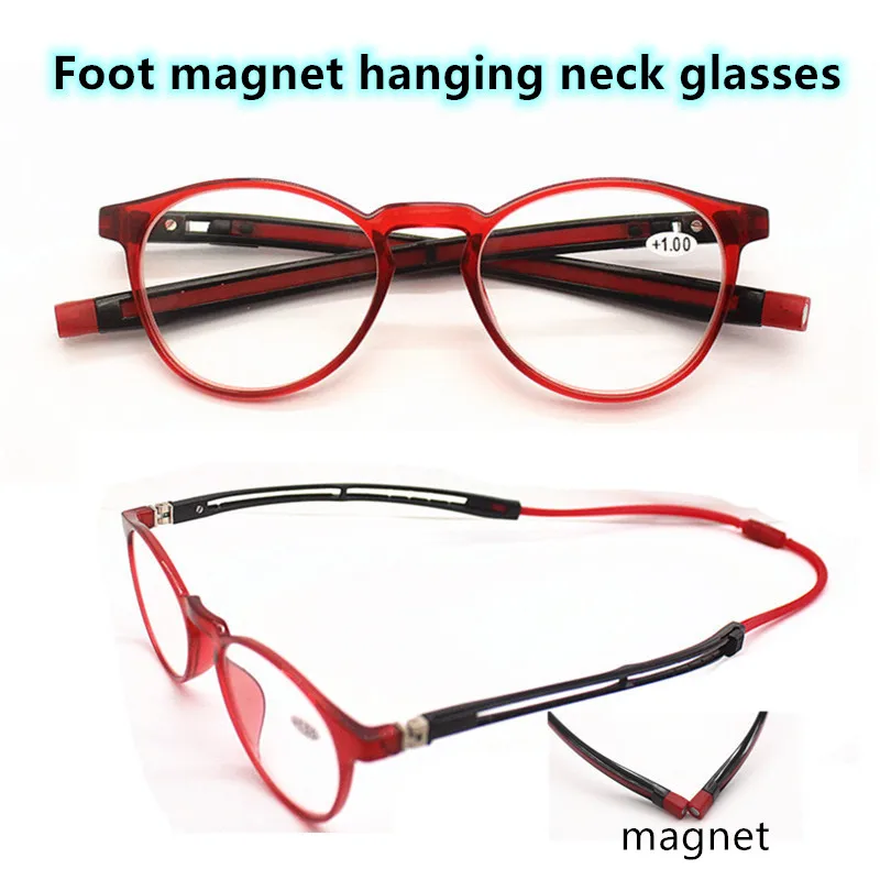 TR90Unisex Ultralahkih Magnet Visi vratu Obravnavi Očala povečevalna Ženske Moški Nastavljive Noge Presbyopia Očala +1.0~+4.0 L3