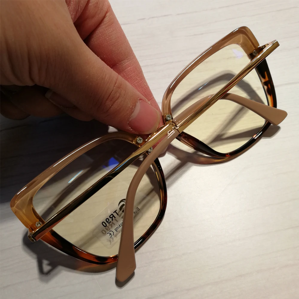 2021 Letnik Kovinskih Kvadratnih Anti-modra Očala Okvir Ženske Modni Leopard Pregleden Očala Ženska Očala Oculos Feminino