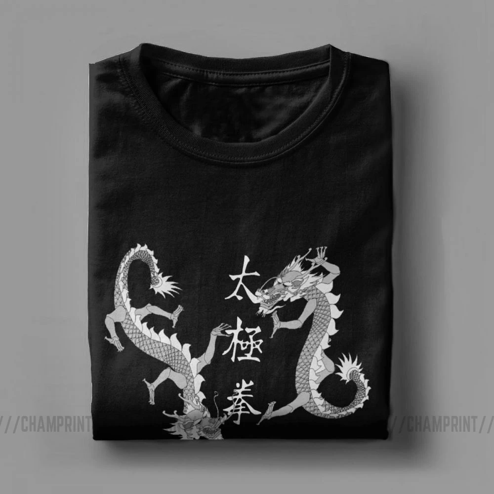 Moški T-Shirt Tai Chi Chuan Kitajski Zmaj Novost Bombaž Tees Kratek Rokav T Shirt Crewneck Oblačila Edinstven