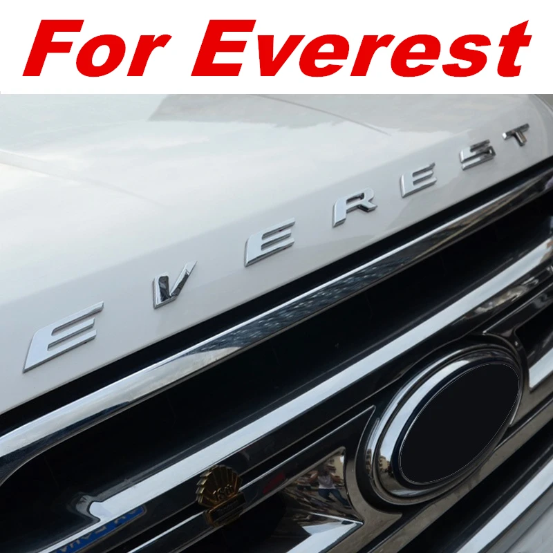 DIY avto 3D Besedilo za Everest iz Nerjavečega Osnovnih Črk Kapuco Emblem Chrome Logotip Značko Nalepke VIP Za Ford Everest